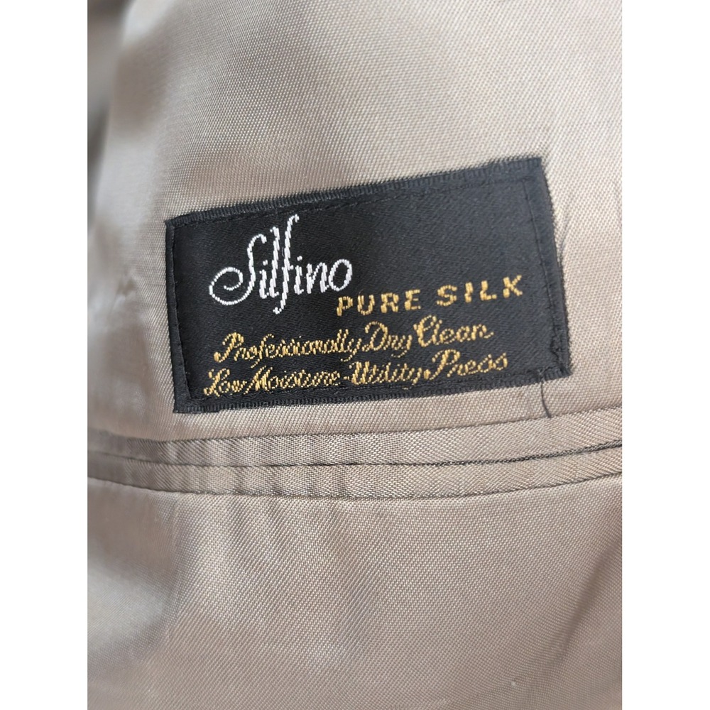 Hart Schaffner Marx Parisian Mens Gray Blazer Pure‎ Silk Silfino 48L - Picture 4 of 5